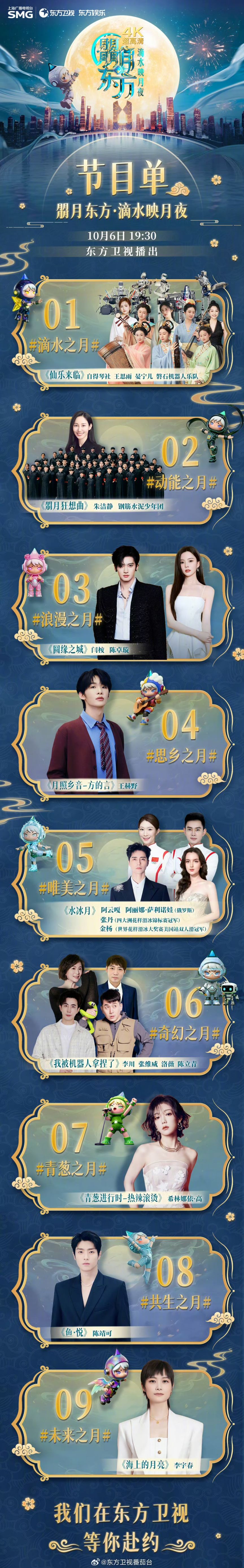 2025东方卫视中秋晚会节目单(官宣完整版)