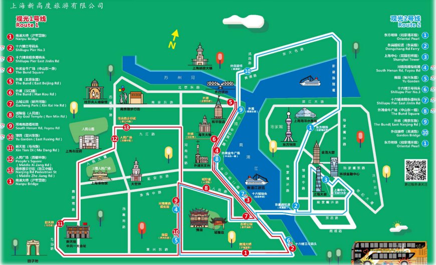 上海观光车路线图图片