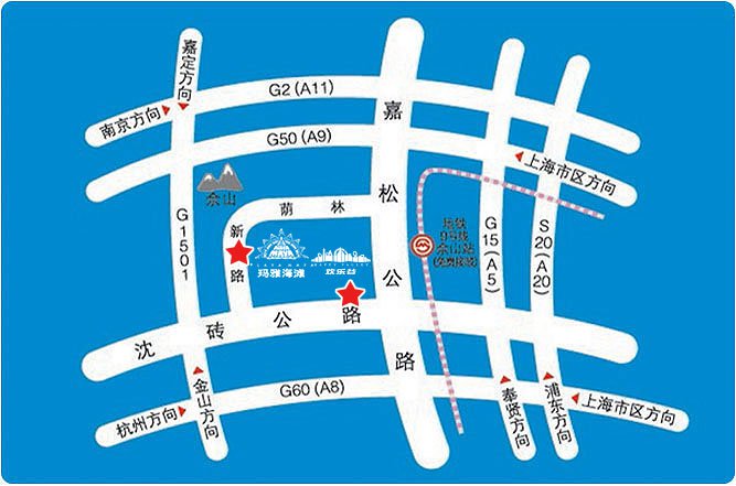 上海欢乐谷交通线路图公交地铁自驾