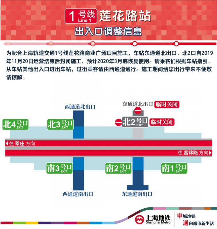 交通出行 交通動態 上海道路交通 > 地鐵1號線蓮花路站出入口調整 東