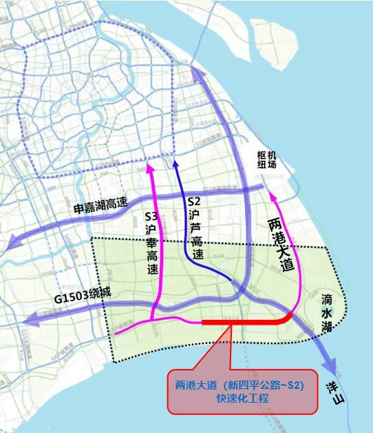 两港大道快速化项目规划为城市快速路,是市域骨干道路网的组成部分