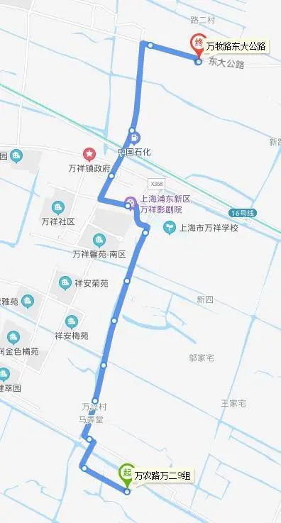 自万牧路东大公路起经东大公路,万和路,振万路,万祥路,万耘路,万牧路