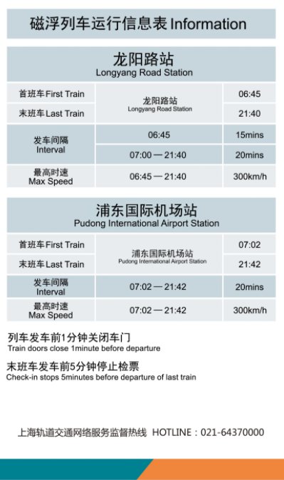 上海磁悬浮时刻表及列车路线 列车票价 上海磁悬浮时刻表及列车路线