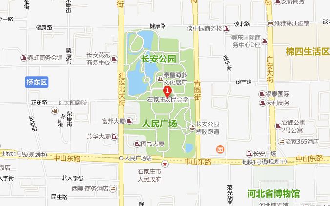 石家庄人民大会堂地理位置图