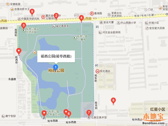 石家庄体育公园地图图片