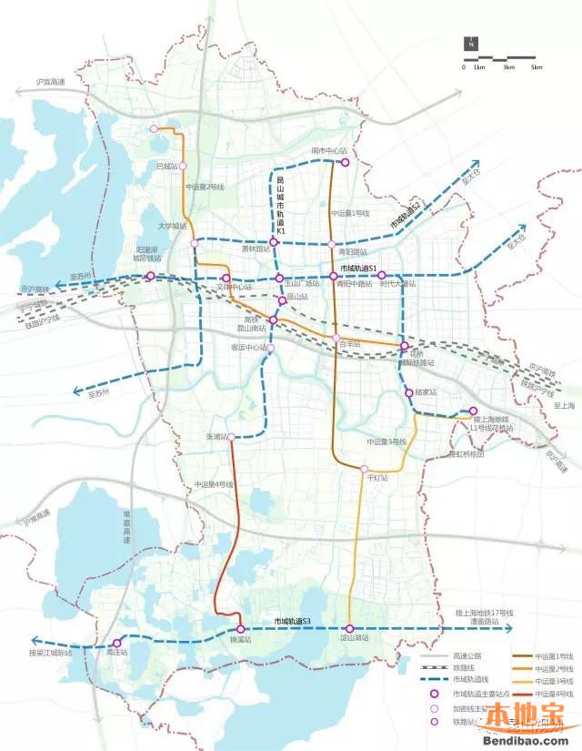 昆山市地铁线网规划一览