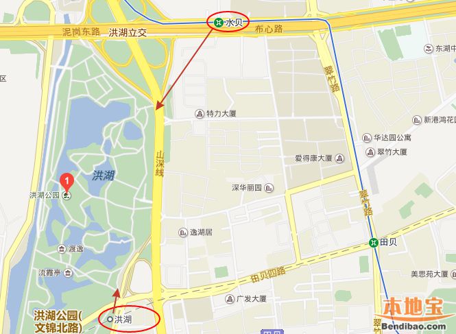 深圳洪湖公园可以坐地铁直达吗