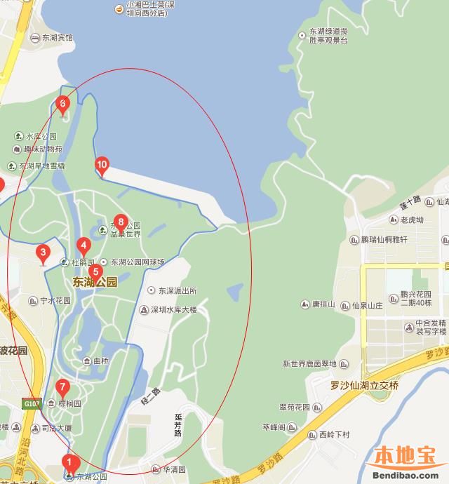 深圳东湖公园导游图图片