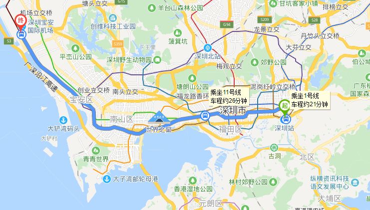 深圳火车站到宝安机场(地铁+公交)- 深圳本地宝