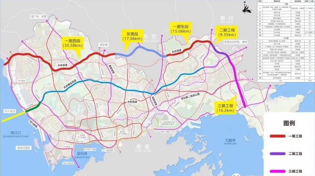 深圳外环高速规划图图片