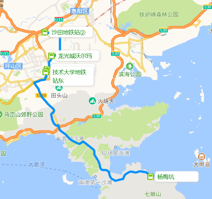 深圳PJ69假日专线站点+票价（往返杨梅坑）