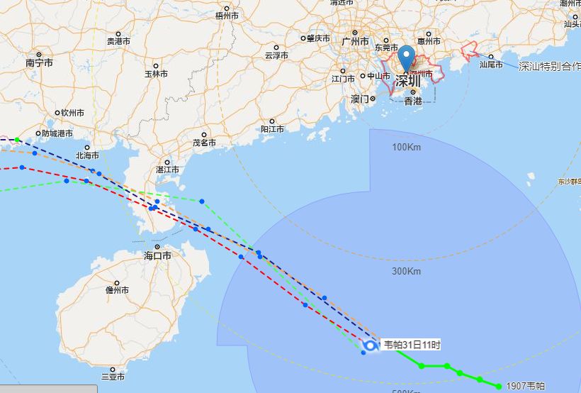 深圳颱風網颱風路徑