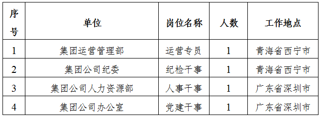 深圳市青鹏集团有限公司2026年社会化公开招聘岗位计划表