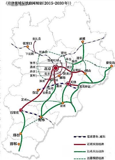 津承城际铁路线路规划