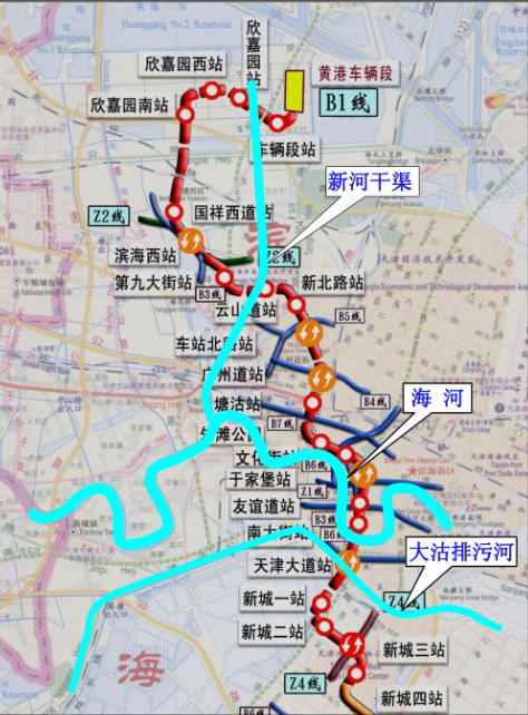 塘沽b1地铁线路图图片