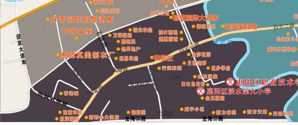 惠州市惠阳区淡水第九小学学区划分范围