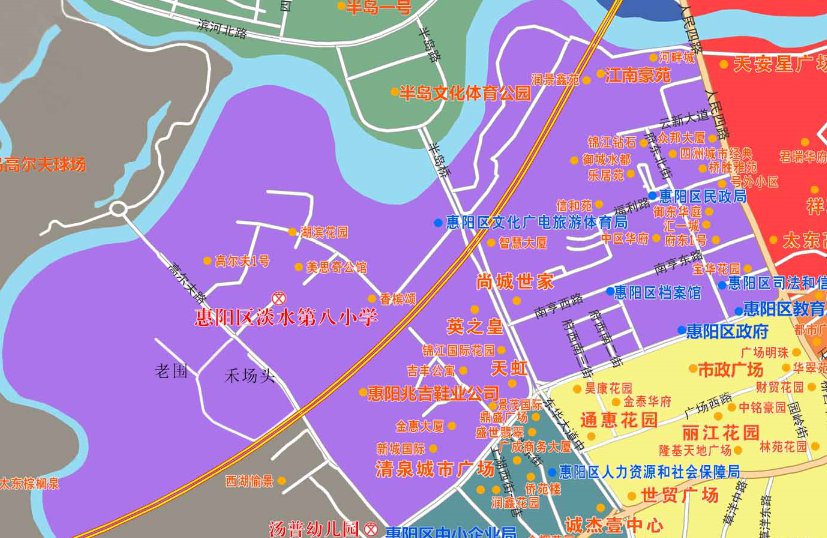 惠阳区淡水街道地图图片