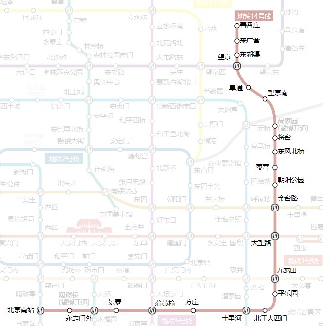 北京地铁14号线线路图运营时间