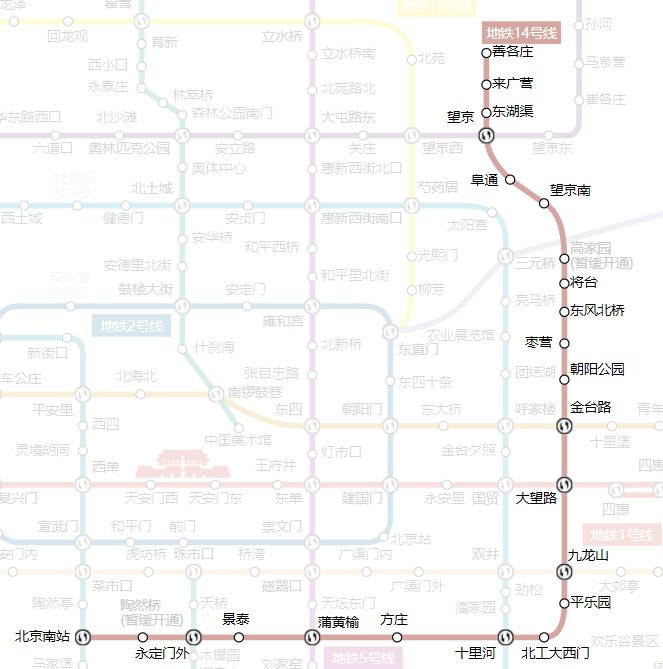 地铁14号线站点线路图图片