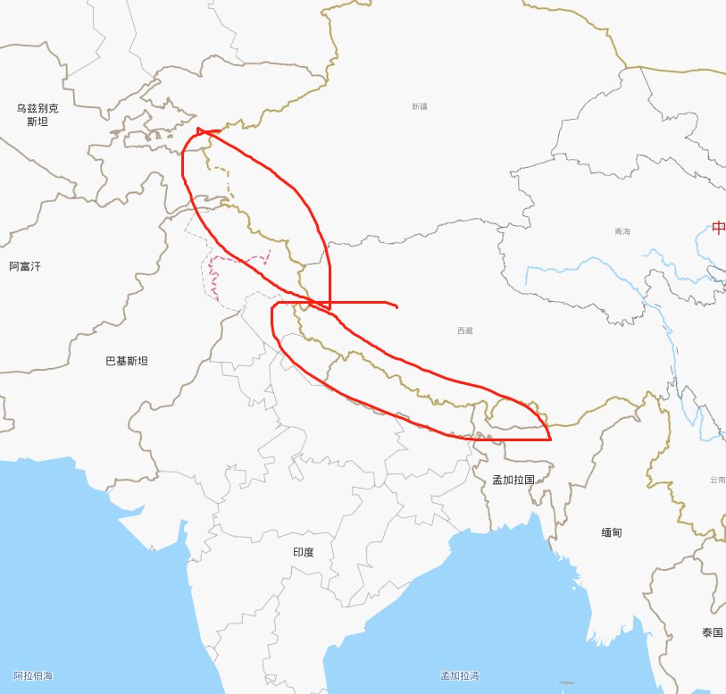 印度和中国接壤图片