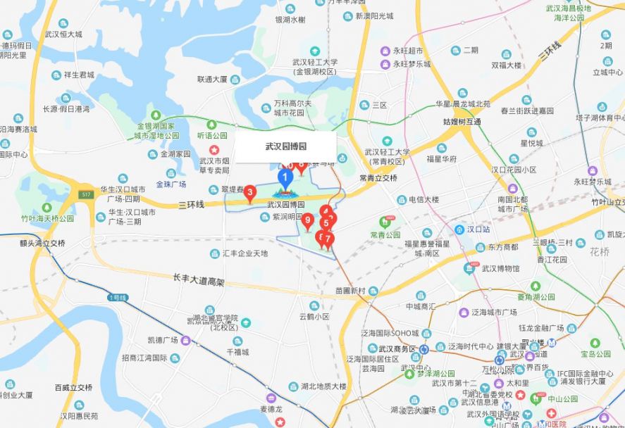 武汉园博园地址:武汉市硚口区金南二路,北临园博园北路和金银湖南街