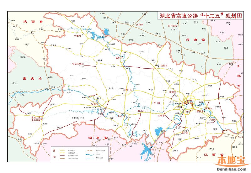 湖北高速公路规划图(最新高清版版)