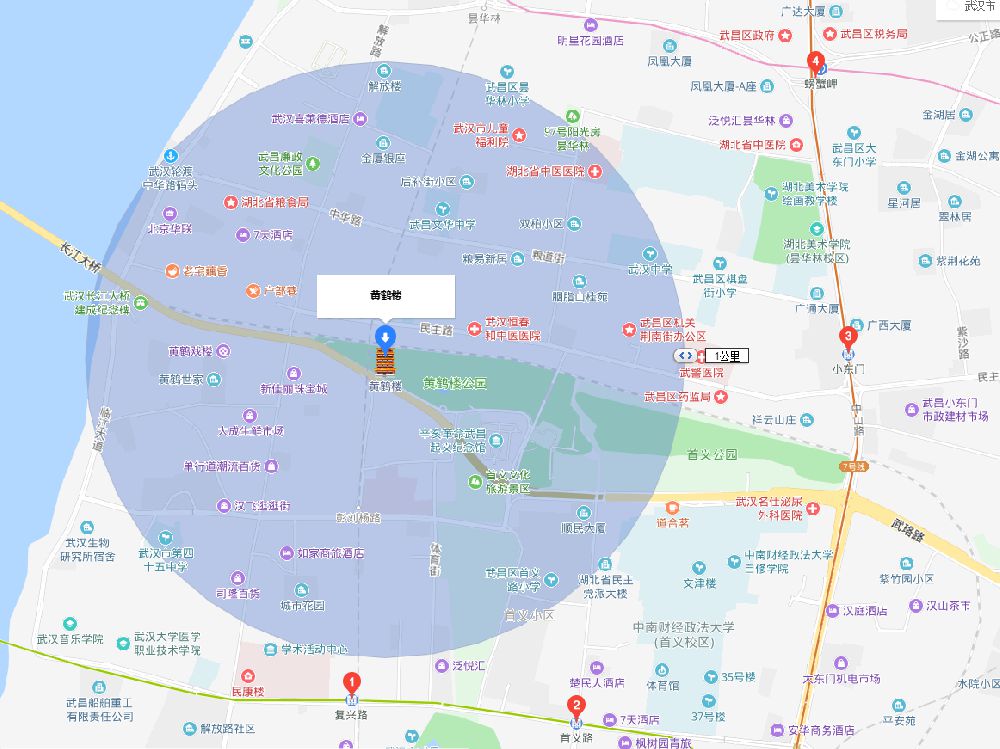 離武漢黃鶴樓最近的地鐵站是哪個