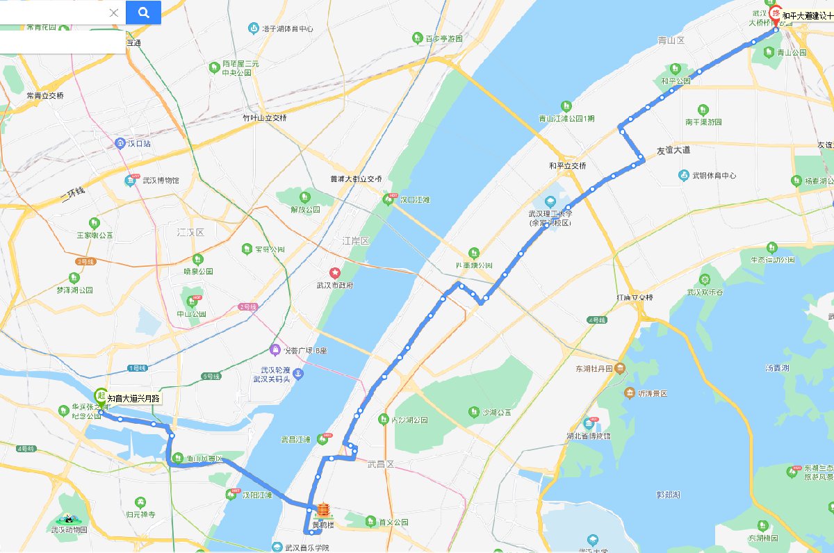 武汉542路公交车路线站点及红色景点路线图 武汉542路公交车路线站点