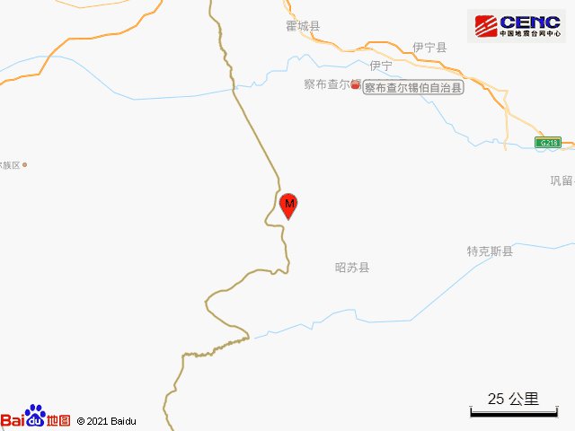 5月8日新疆伊犁州察布查尔县发生3.2级地震