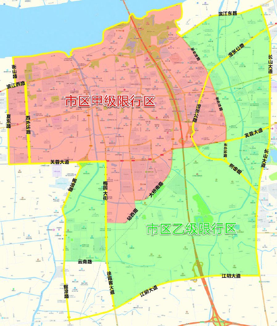 滨江限行区域详细图图片