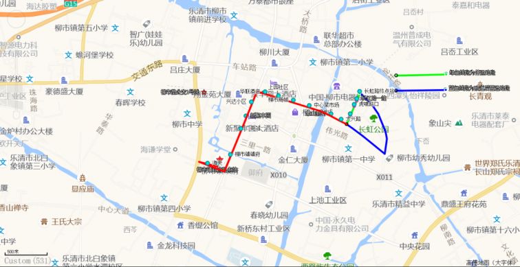 乐清站公交车路线图图片