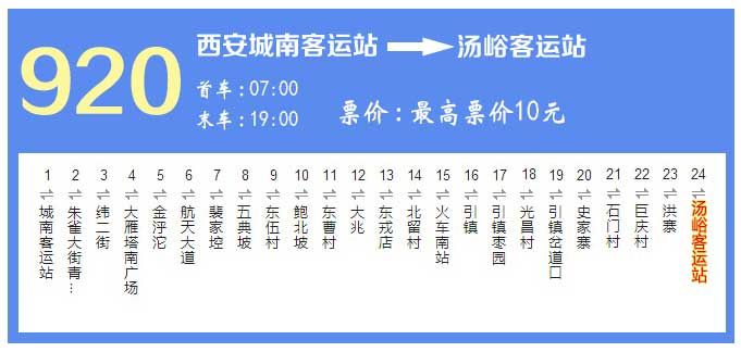 西安920公交车线路图图片