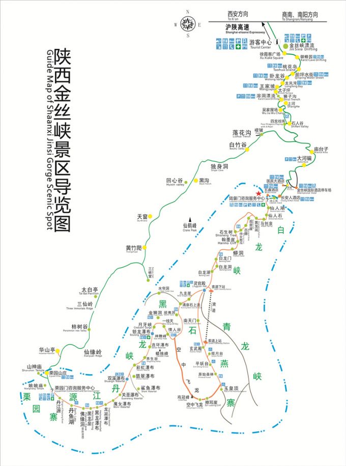 金丝峡路线图图片