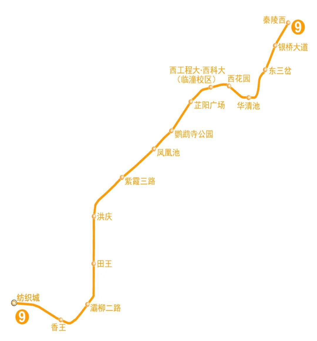 西安九号线地铁线路图图片