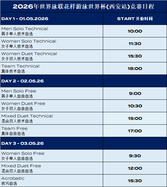 2026年世界泳联花样游泳世界杯（西安站）门票预约开启(附购票入口)