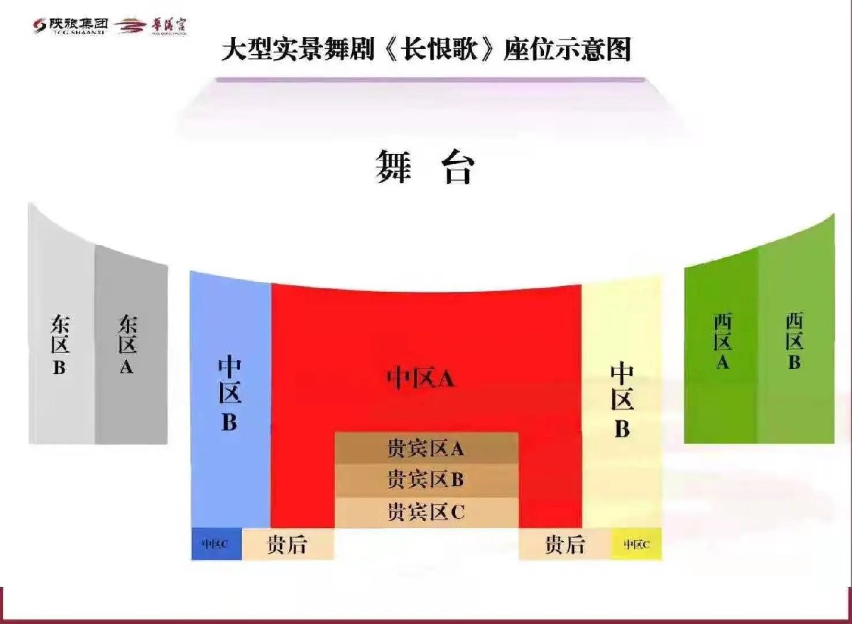 长恨歌演出门票座位平面区域图