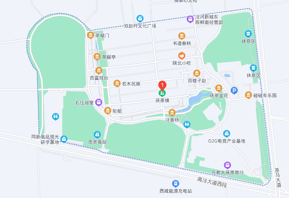 图源-百度地图详细地址:陕西省西咸新区高泾大道与茶马大道交叉处西北