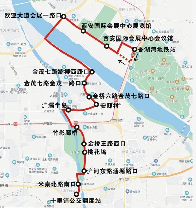 浐灞一号线公交线路图图片