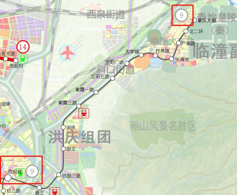 西安地铁9号线路图图片