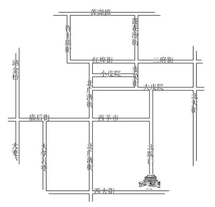 西安回民街平面图图片