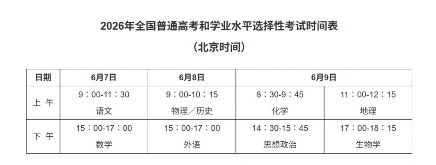 【本地资讯】2026年湖北高考什么时候开考_
