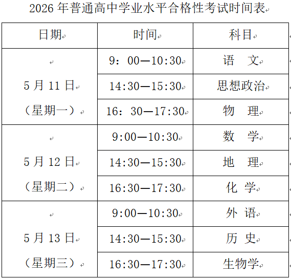【本地资讯】礼泉县2026年普通高中学业水平合格性考试温馨提示