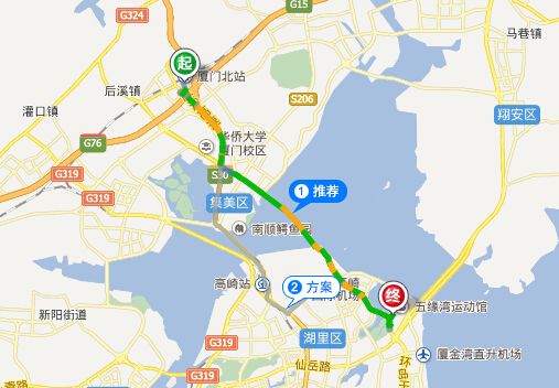 打的線路圖廈門公交費用參考:島內一塊錢,島外2塊,brt根據您的距離來