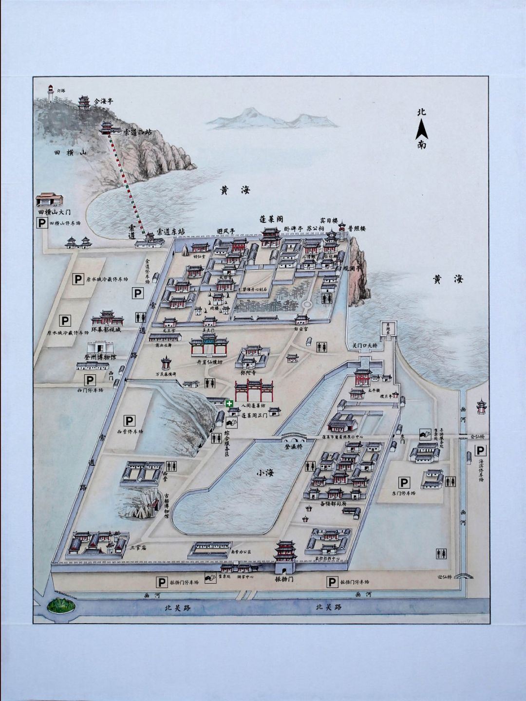 蓬莱阁风景区地图图片