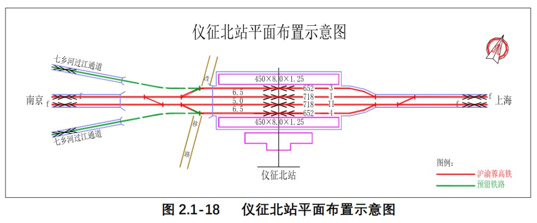 北沿江高铁仪征北站平面布置