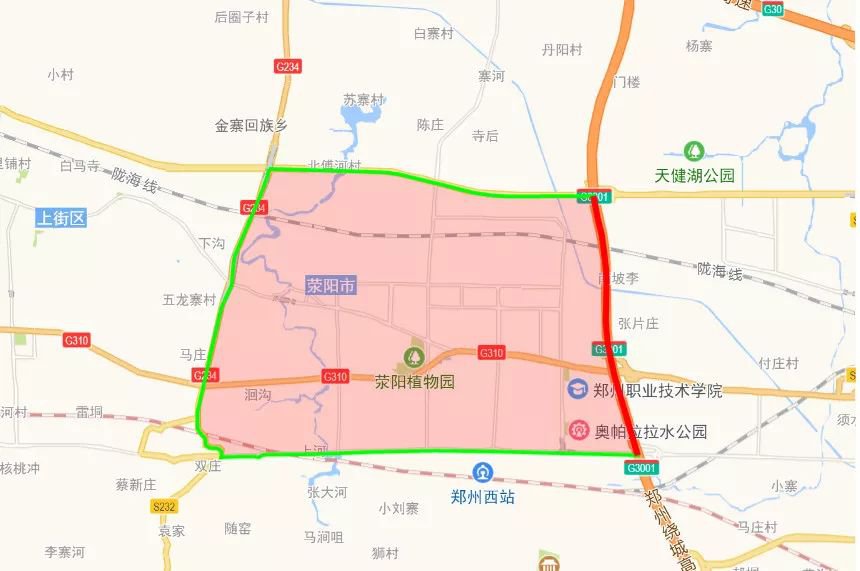 中牟县限行区域地图图片